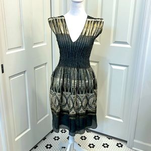 Metallic gray Max Studio dress. Futuristic and art deco all at once! Size small.